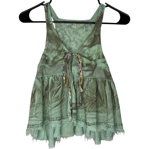 |EUC| GIMMICKS Boho Tie Front Babydoll Tank Top - Picture 1 of 6